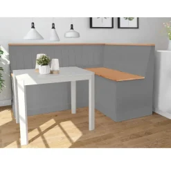 Loft24 Sara - Eetkamerbank in grenen grijs/gebeitste was