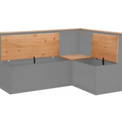 Loft24 Sara - Eetkamerbank in grenen grijs/gebeitste was