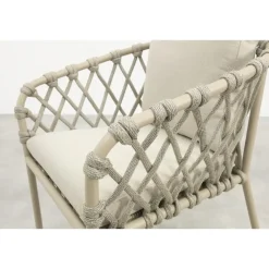 Tuinstoelen-Van der Garde Tuinmeubelen - Premium Sara dining tuinstoel - Rope/Latte - Zandkleur