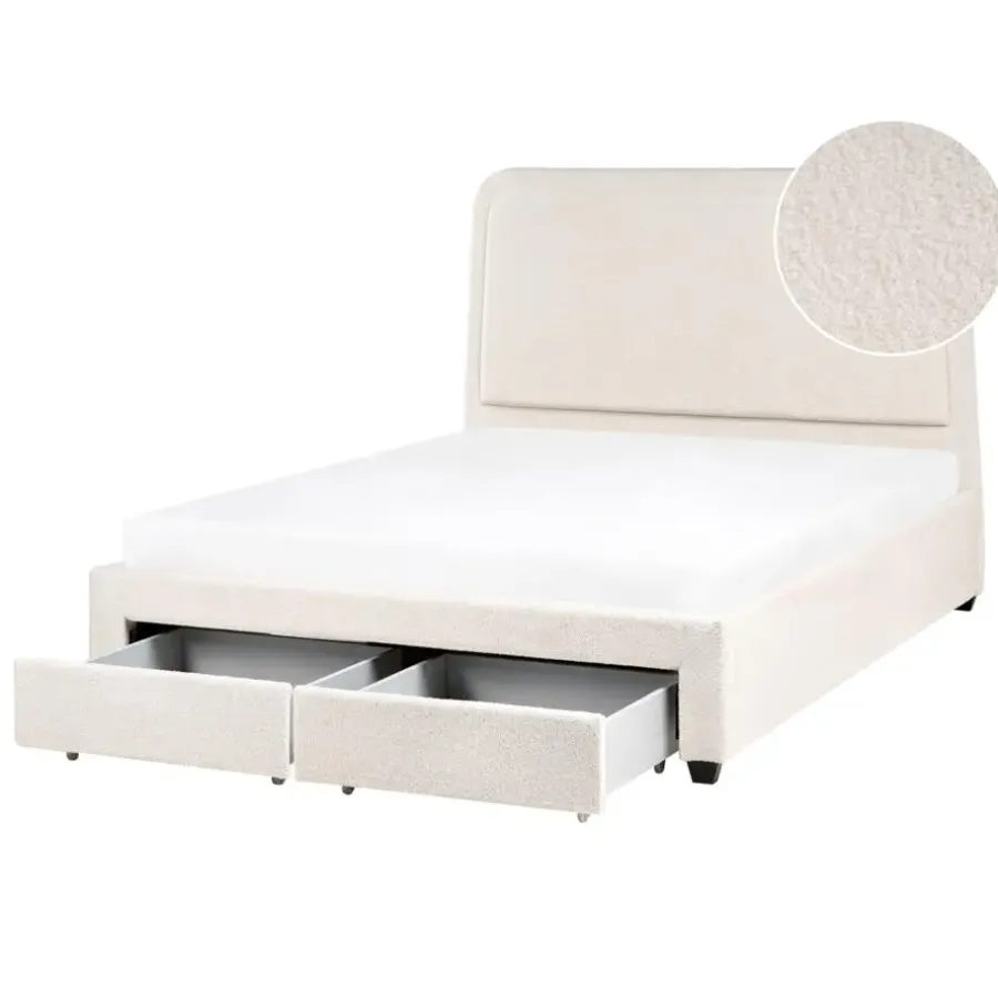 Leen Bakker SARDENT - Tweepersoonsbed - Off-white - 140 x 200 cm - Bouclé