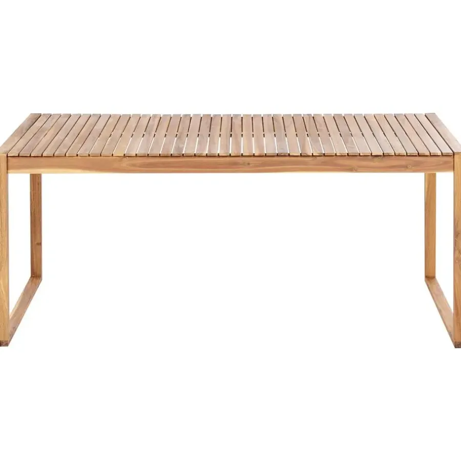 Tuinsets|Tuinsets-Beliani SASSARI II - Tuinset voor 8 - Lichthout/Wit - FSC acaciahout