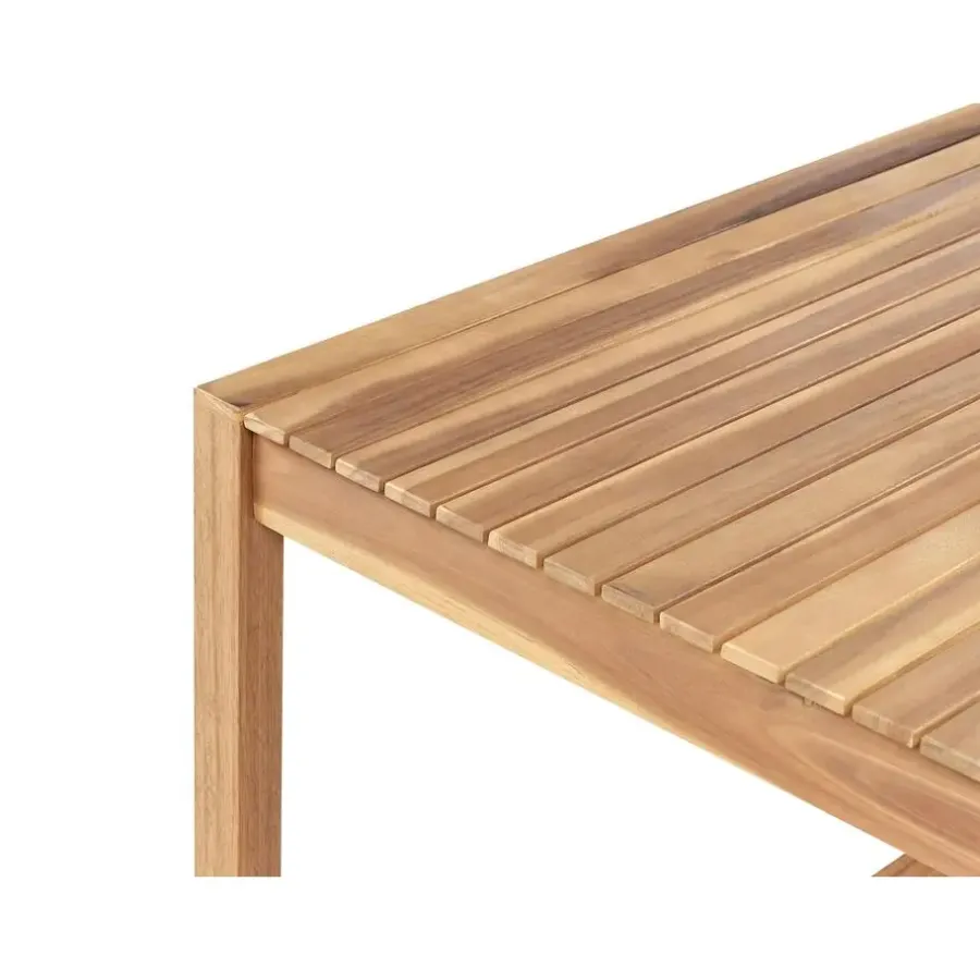 Tuinsets|Tuinsets-Beliani SASSARI II - Tuinset voor 8 - Lichthout/Wit - FSC acaciahout