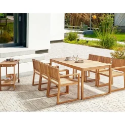 Beliani SASSARI II - Tuintafel - Lichte houtkleur - 90 x 180 cm - Acaciahout