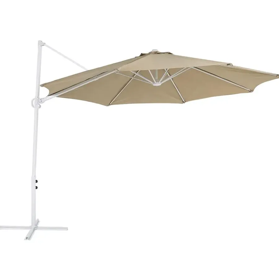 Beliani SAVONA II - Zweefparasol - Taupe/Wit - Polyester