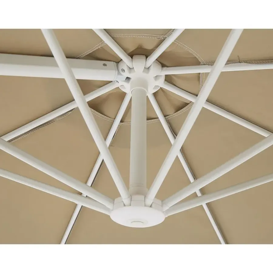 Beliani SAVONA II - Zweefparasol - Taupe/Wit - Polyester
