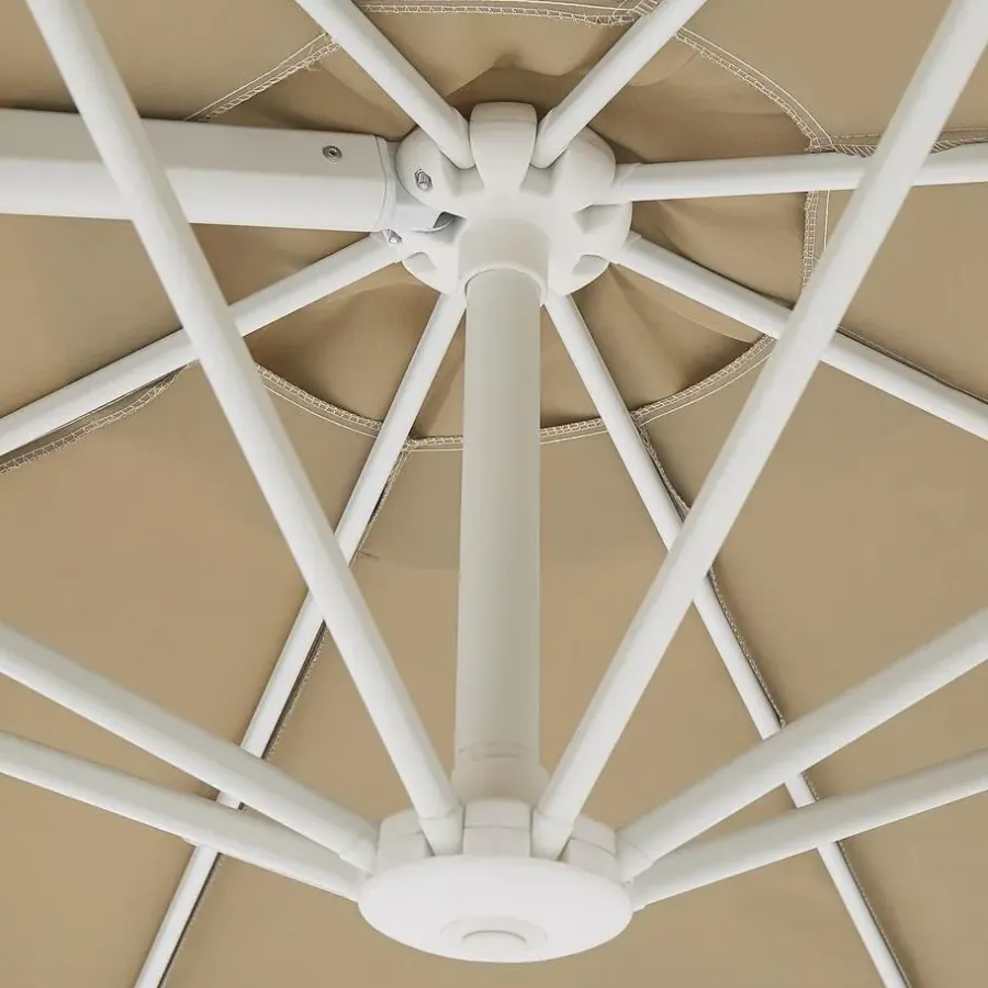 Beliani SAVONA II - Zweefparasol - Taupe/Wit - Polyester