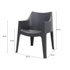Tuinstoelen-Scab Coccolona tuinstoel Antraciet
