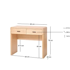 Nordlys Scandinavische Console Tafel van Hout met 2 Laden