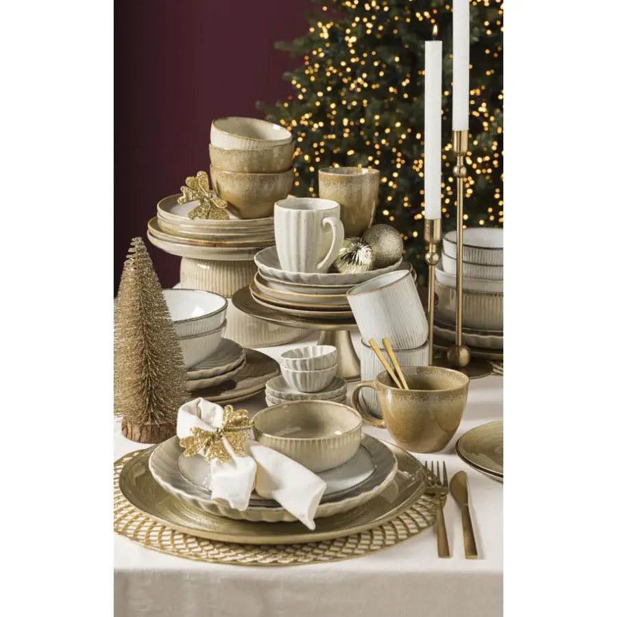 Leen Bakker Schaaltje Camille - beige - stoneware - Ø11,5 cm