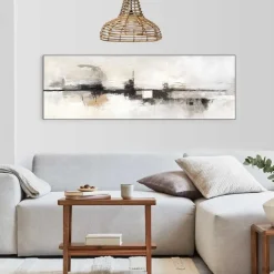 Schilderijen-Reinders Schilderij Abstracte horizon - 52 x 156cm - Beige