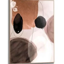 Schilderijen-Reinders Schilderij Abstracte vormen - 70 x 50cm - Bruin