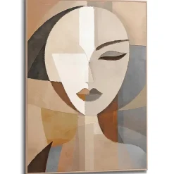 Schilderijen-Reinders Schilderij Abstracte vrouw - 70 x 50cm - Bruin