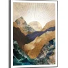 Schilderijen-Reinders Schilderij Abstracte zonsopkomst - 70 x 50cm - Blauw