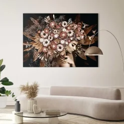Schilderijen-Reinders Schilderij Bloemenrijkdom - 100 x 140cm - Bruin