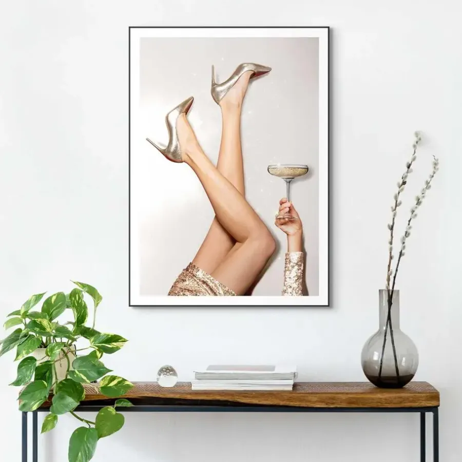 Reinders Schilderij Celebrate Good Times - 70 x 50cm - Goudkleurig