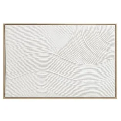 Leen Bakker Schilderij 3D Art - wit - canvas/hout - 60x90 cm