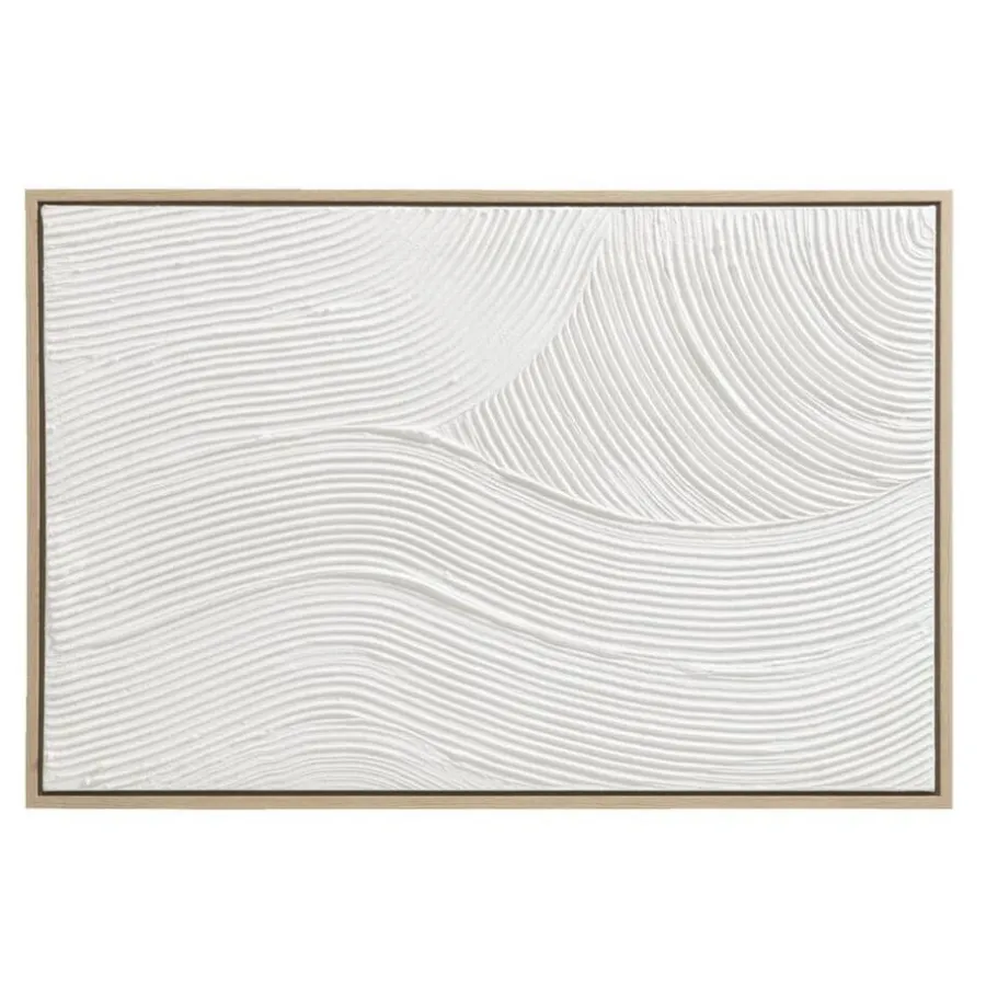 Leen Bakker Schilderij 3D Art - wit - canvas/hout - 60x90 cm