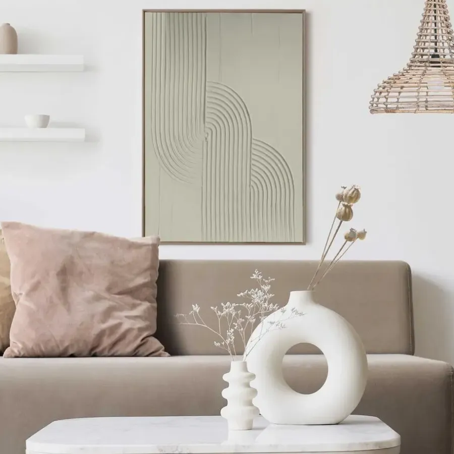 Reinders Schilderij 3D Art Knot - sage green - 70 x 50cm - Groen