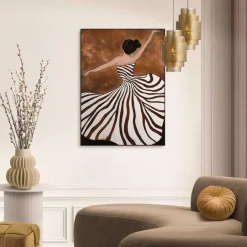 Reinders Schilderij Dansende dame - 70 x 50cm - Bruin