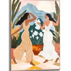 Reinders Schilderij Dansende dames - 70 x 50cm - Bont