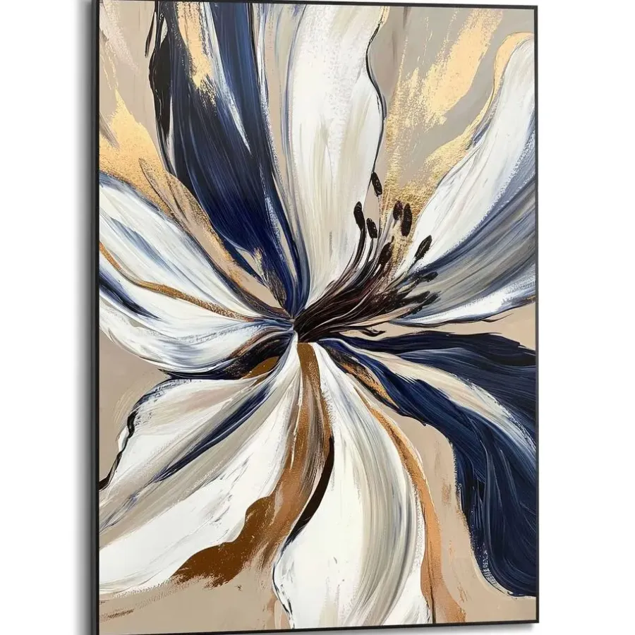 Reinders Schilderij Glamour Flower - 70 x 50cm - Blauw