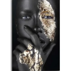 Schilderijen-Reinders Schilderij Gouden hand - 90 x 60cm - Goudkleurig