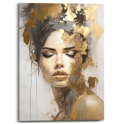 Reinders Schilderij Gouden vrouw - 70 x 50cm - Goudkleurig