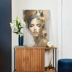 Reinders Schilderij Gouden vrouw - 70 x 50cm - Goudkleurig