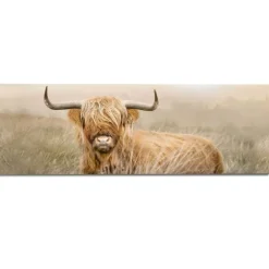 Schilderijen-Reinders Schilderij Hooglander - 52 x 156cm - Beige