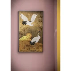 Leen Bakker Schilderij Kraanvogel - multikleur - 118x70 cm