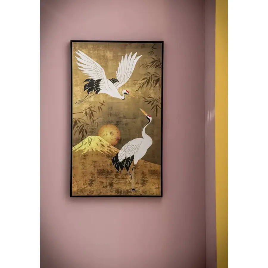 Leen Bakker Schilderij Kraanvogel - multikleur - 118x70 cm