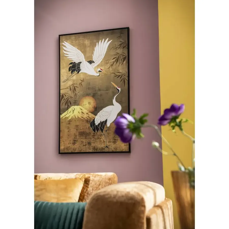 Leen Bakker Schilderij Kraanvogel - multikleur - 118x70 cm