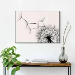 Reinders Schilderij Paardenbloem - 50 x 70cm - Zwart-Wit