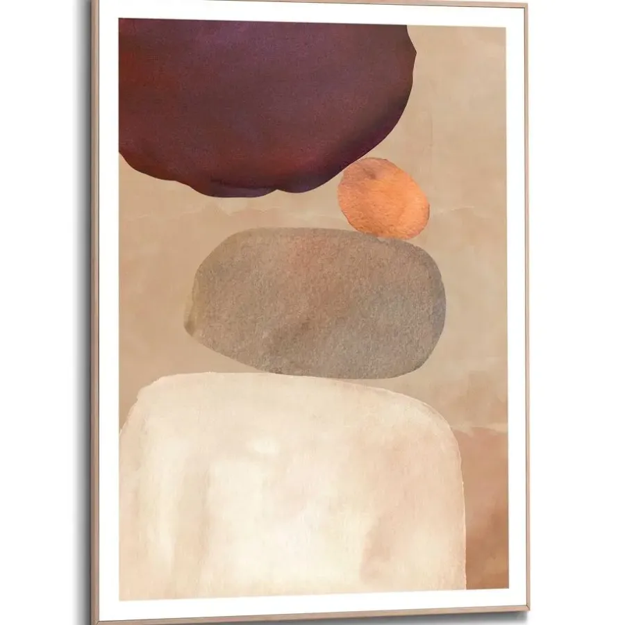 Reinders Schilderij Pebble Play - 70 x 50cm - Bruin