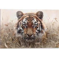 Schilderijen-Reinders Schilderij Tijger op jacht - 60 x 90cm - Bruin
