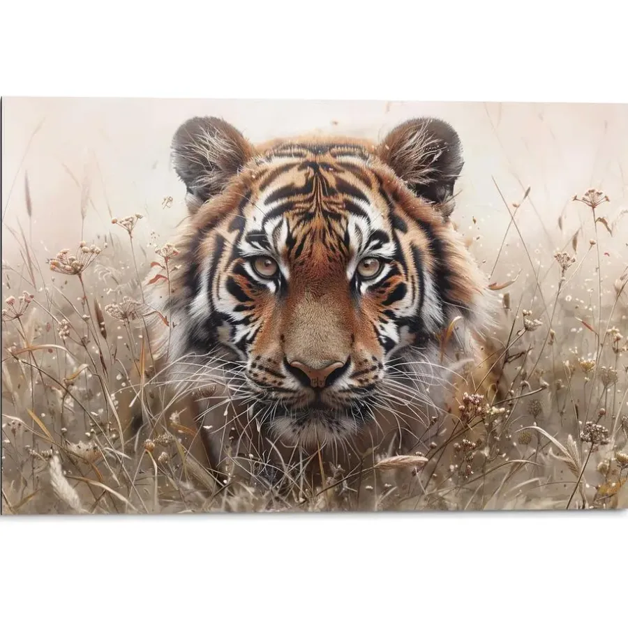 Schilderijen-Reinders Schilderij Tijger op jacht - 60 x 90cm - Bruin