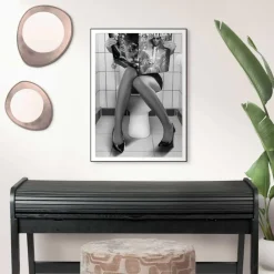 Reinders Schilderij Toilet Fashion - 70 x 50cm - Zwart-Wit