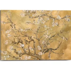 Schilderijen-Reinders Schilderij Van Gogh - almondblossom - 50 x 70cm - Goudkleurig