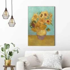 Reinders Schilderij Van Gogh - Zonnebloemen - 60 x 90cm - Geel