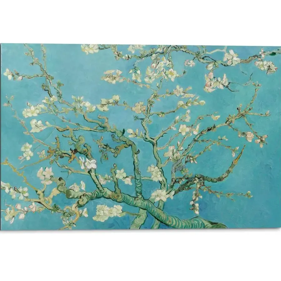 Schilderijen-Reinders Schilderij Van Gogh Amandelbloesem - 60 x 90cm - Blauw