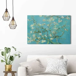 Schilderijen-Reinders Schilderij Van Gogh Amandelbloesem - 60 x 90cm - Blauw