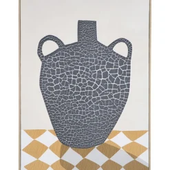 Schilderijen-Leen Bakker Schilderij Vase off-white MDF - 60x45 cm