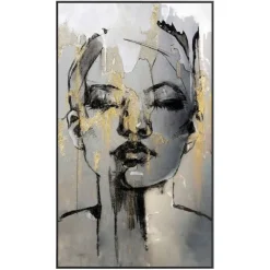 Leen Bakker Schilderij vrouw met goud - 118x70 cm