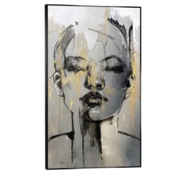 Leen Bakker Schilderij vrouw met goud - 118x70 cm