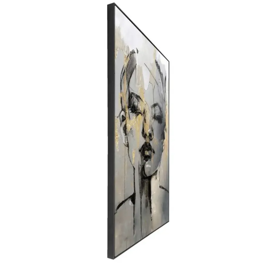 Leen Bakker Schilderij vrouw met goud - 118x70 cm