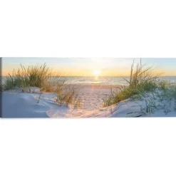 Reinders Schilderij Zonsondergang in de duinen - 40 x 118cm - Beige
