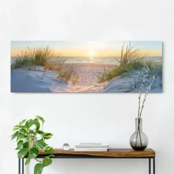Reinders Schilderij Zonsondergang in de duinen - 40 x 118cm - Beige
