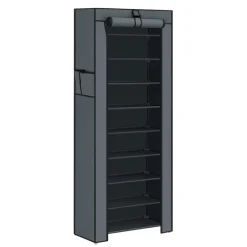 Schoenenkasten-ACAZA Schoenenkast - 10 Niveaus - tot 27 Paar Schoenen - 58x160cm - Grijs