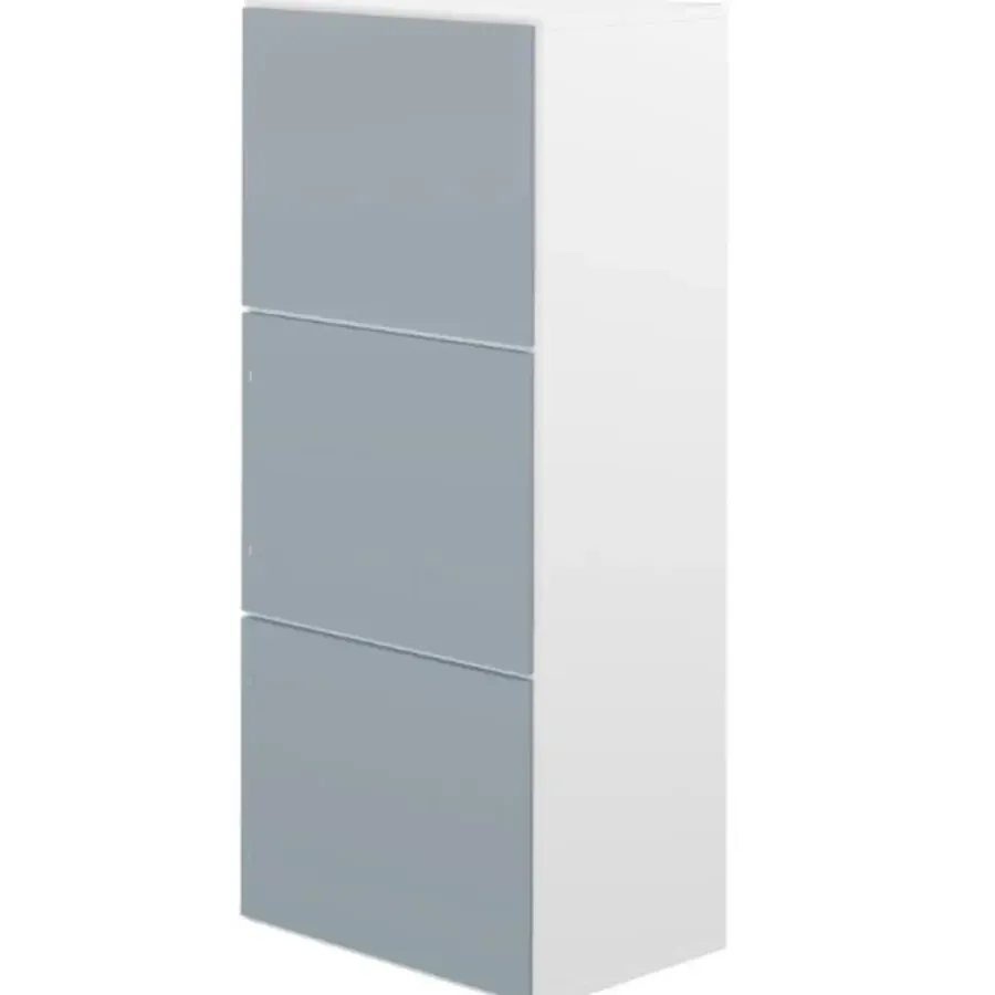 Schoenenkasten-Symbiosis Schoenenkast Baylinn 3 draaideuren en 5 legplanken-celadon grijs/wit