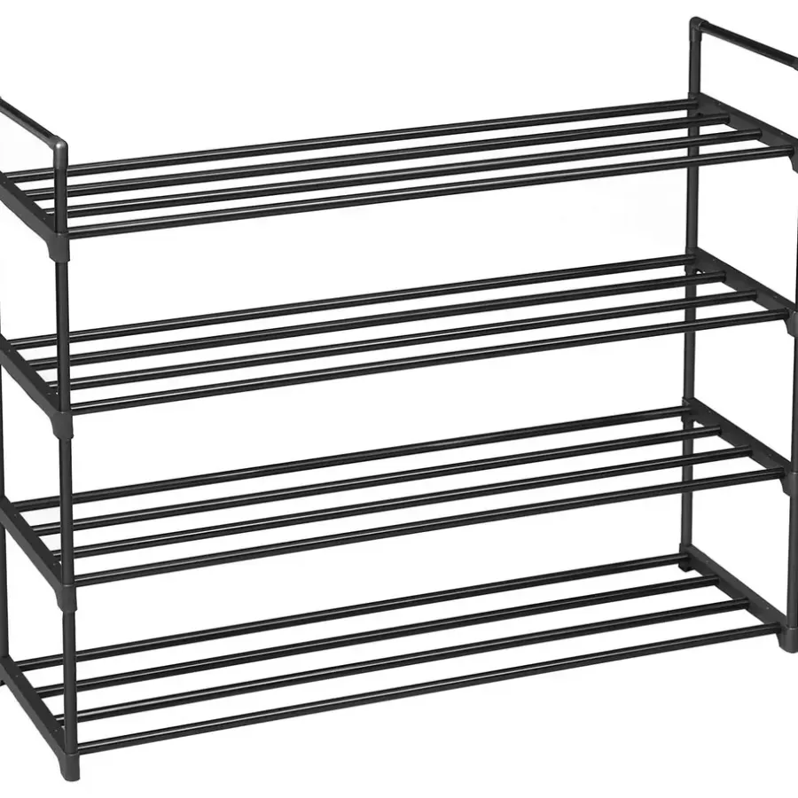 ACAZA Schoenenrek - 4 niveaus - metaal - 92x73x30 cm - zwart